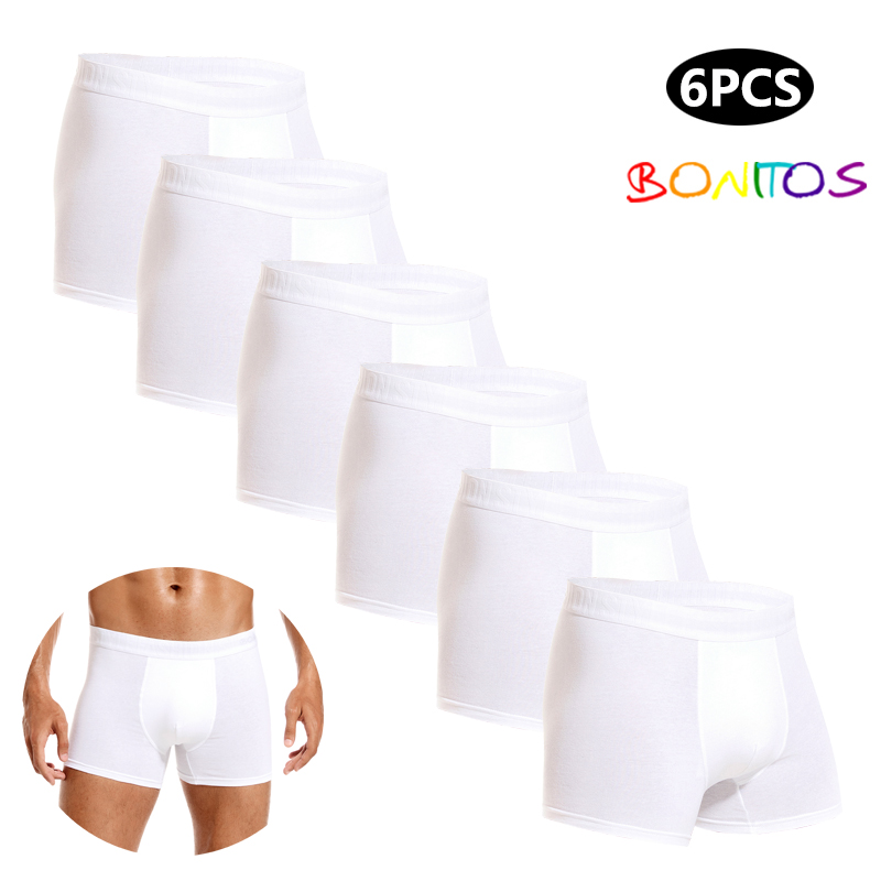 Multi Pack Underwear - 6szt White Men Panties Cotton Boxers