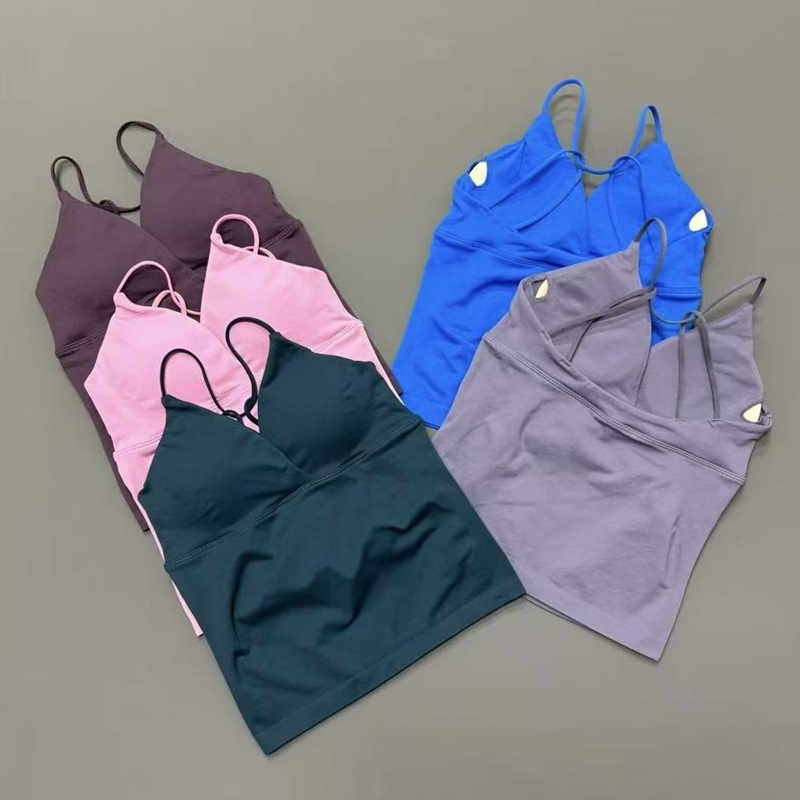 Suspender Tank Top - Top sportowy damski z dekoltem typu