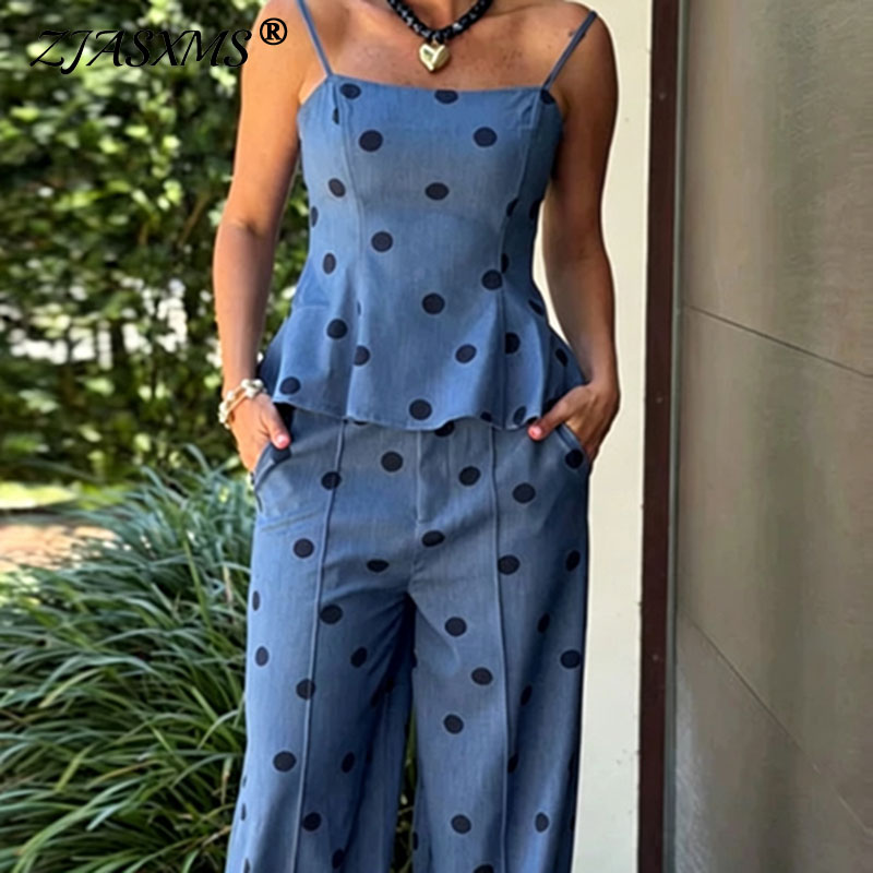 Suspender Tank Top - Damski dwuczęściowy komplet w stylu vintage