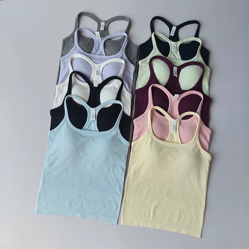 Tank Top Ribbed - Letnia damska koszulka do jogi, sportowy