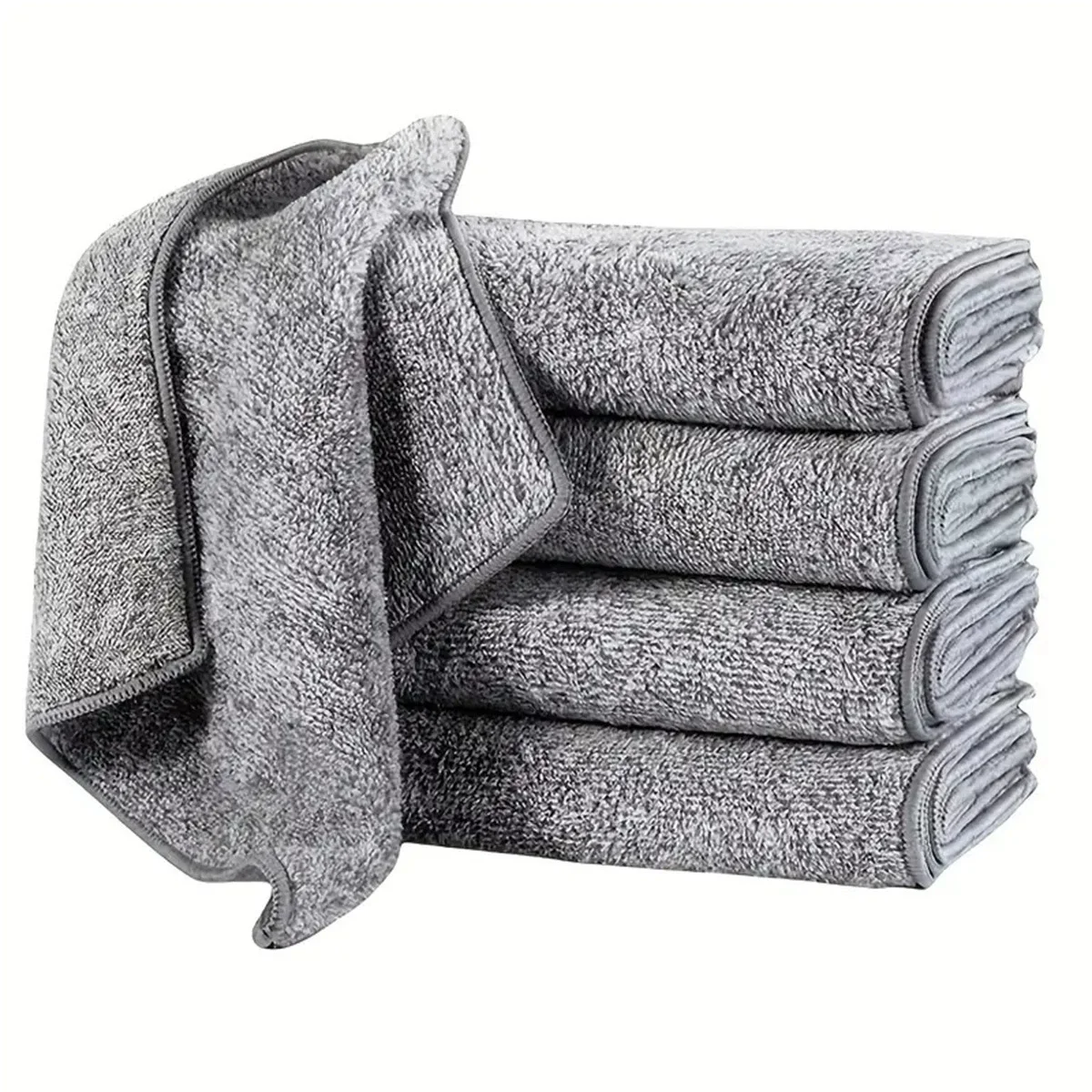 Bamboo Fiber Trunk - 1/5 Sztuka Szara Ściereczka Kuchenna z