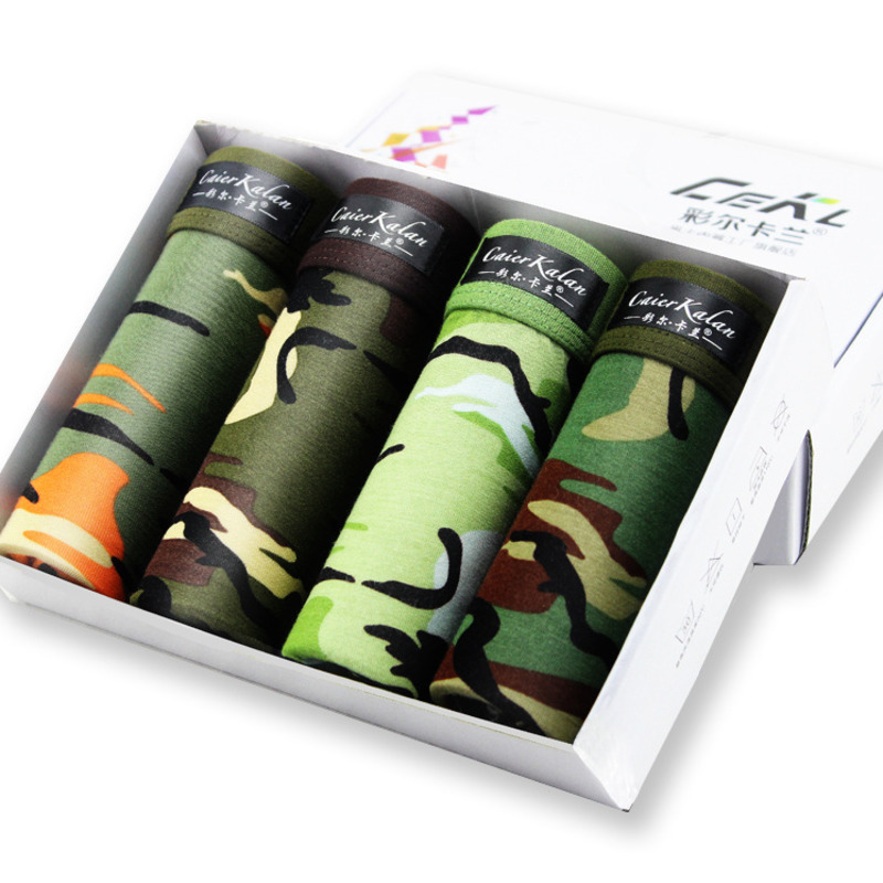 Multi Pack Underwear - 4 sztuk/partia kamuflaż Bokserki bielizna męska