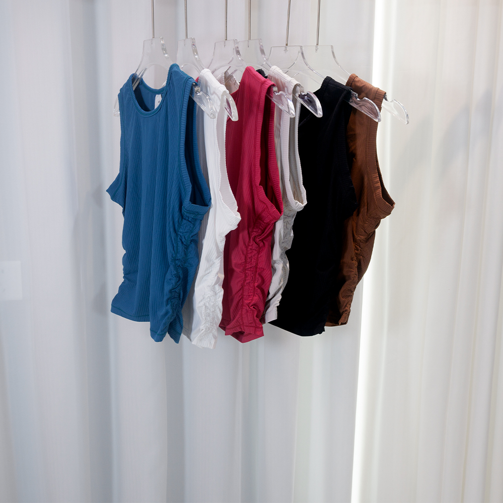 Tank Top Ribbed - Letnia odzież do jogi Prążkowana koszulka